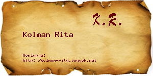 Kolman Rita névjegykártya