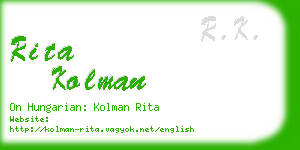 rita kolman business card